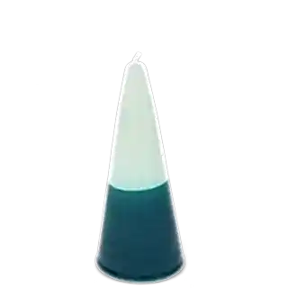 Small two-colour cone candle - Dark blue-mint green