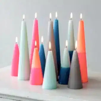 Tall cone candle