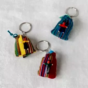 Mini worry doll amulet with keyring - Assorted (SINGLE)