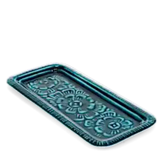 Enamel decorative tray - Blue