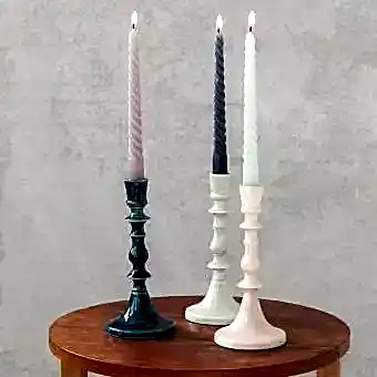 Mixed Enamel candlestick 19cm