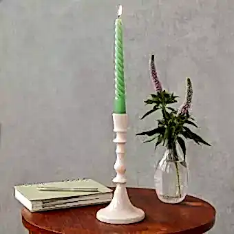 Enamel candlestick 19cm - Pink