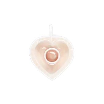 Enamel heart-shaped candle holder - Pink