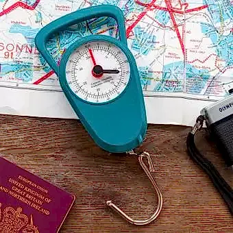 Travel scales with tape measure - Petrol blue