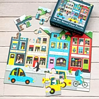 Fun and learning "On Our Street" Floor Puzzle!