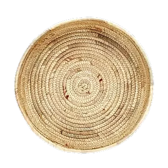 Round water hyacinth trays (set of 2)