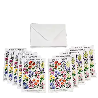 Wild Flowers Greeting Cards With Envelopes (pack Of 10)