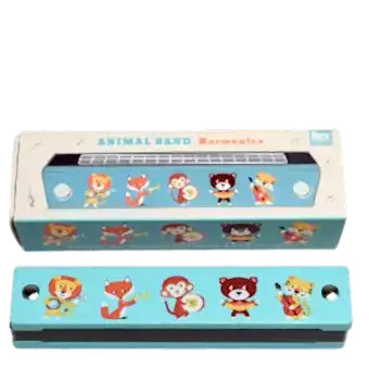 Animal Band Wooden Harmonica
