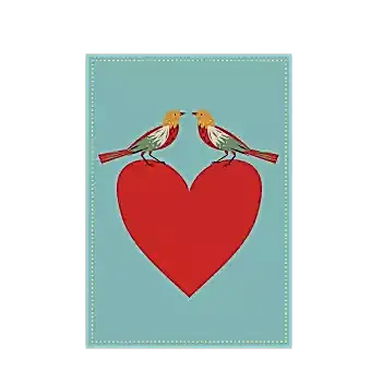 Birds And Heart Greeting Card