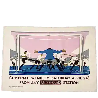 Cotton tea towel - TfL Vintage Poster "Cup Final"
