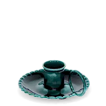 Enamel chamberstick candle holder - Blue