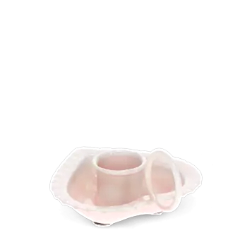 Enamel heart-shaped candle holder - Pink