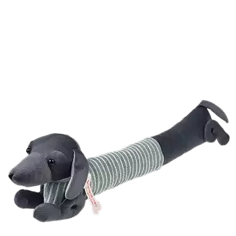 Sausage Dog Draught Excluder - Green Jumper