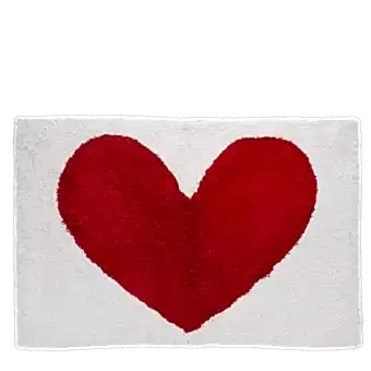 Tufted cotton bath mat - Heart