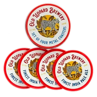 Metal Coasters - Old Leopard Brewery (set Of 4)