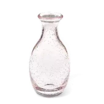 Hand blown bubble glass vase - Rose pink