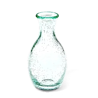 Hand blown bubble glass vase - Green