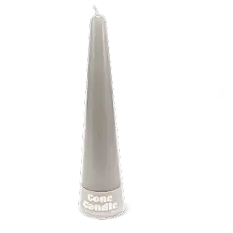 Tall cone candle - Light grey