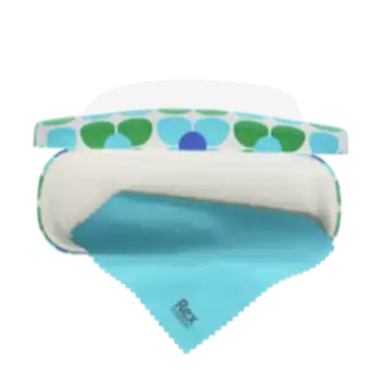 Glasses case & cleaning cloth - Blue and green Daisy