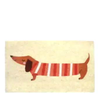 coir doormat sausage dog print