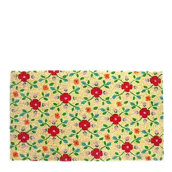 coir doormat floral print