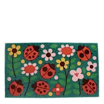 coir doormat ladybird print