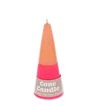 Small two-colour cone candle - Pink-orange