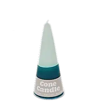 Dark-blue-mint green-cone candle