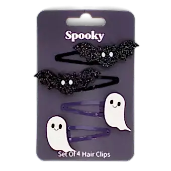 Glitter hair clips - Spooky