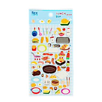 3D puffy stickers (single sheet) - Lunch Box