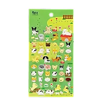3D puffy stickers (single sheet) - Dogs
