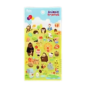 3D puffy stickers (single sheet) - Animal Friends