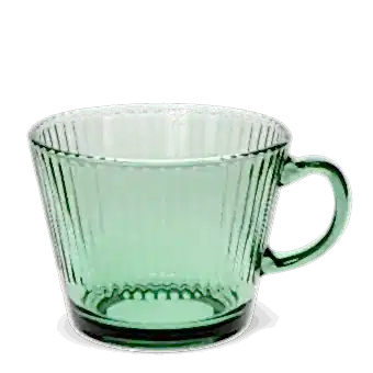 Ribbed glass mug 400ml - Green