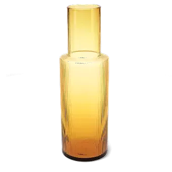 Ribbed glass carafe 850ml - Amber