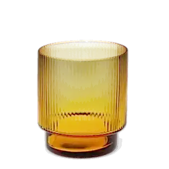 Ribbed glass tumbler 325ml - Amber