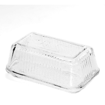 Glass butter dish