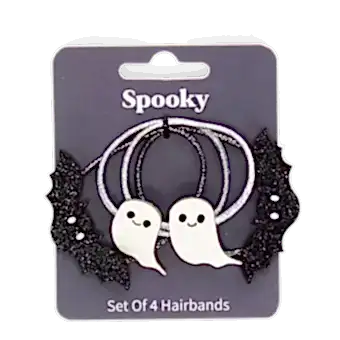 Glitter hair bands (set of 4) - Spooky