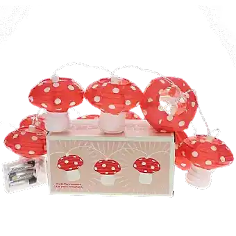 String of 10 LED mushroom lights