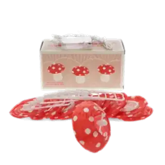 String of 10 LED mushroom lights