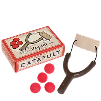 Catapult toy with 4 foam balls