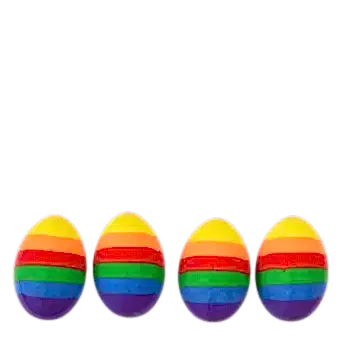 Rainbow egg erasers (set of 4)