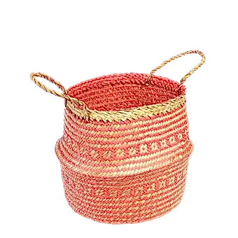 Small seagrass belly basket - Coral