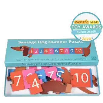 Number floor puzzle (16 pieces) - Sausage Dog