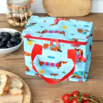 Insulated lunch bag - Sausage Dog (blue)