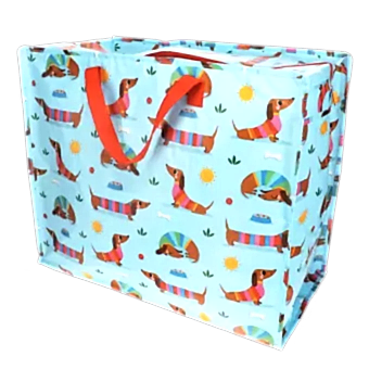 Jumbo storage bag - Sausage Dog (blue)