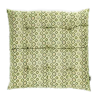 Seat pad cushion (37x37cm) - Green blockprint