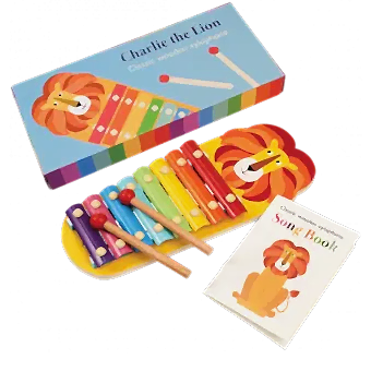 Children's xylophone with song book - Charlie the Lion