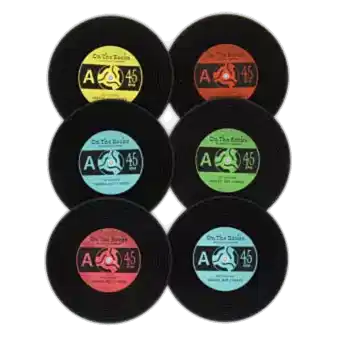 Silicone coasters (set of 6) - Vinyl record