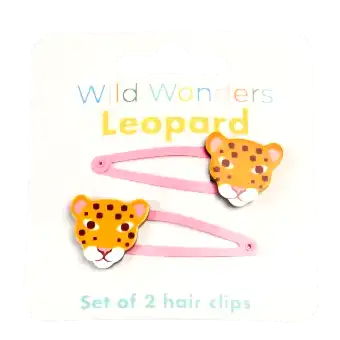 Hair clips (set of 2) - Wild Wonders leopard