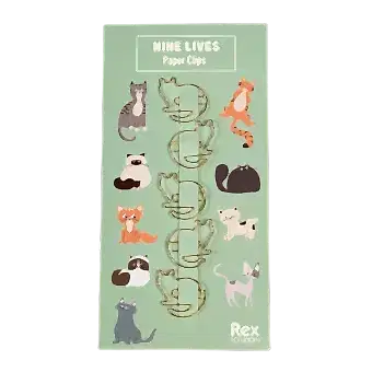 Cat paper clips (set of 5) - Nine Lives